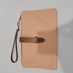 Garuglieri Leather Wristlet peach / brown made in Italy